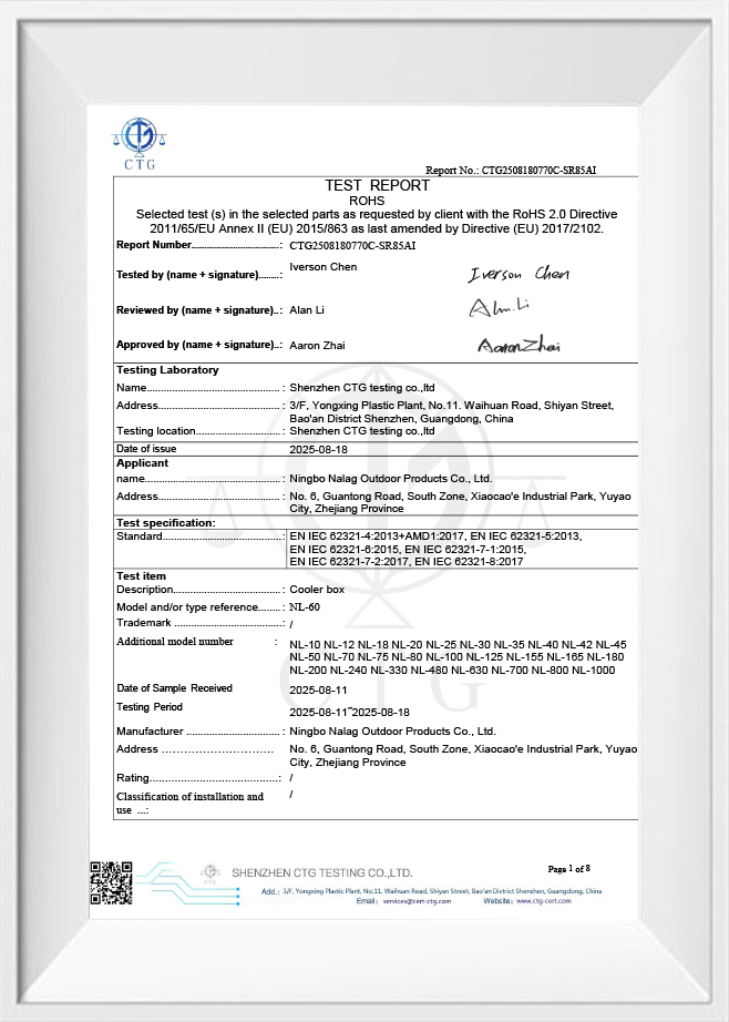 Отчет об испытаниях Rohs